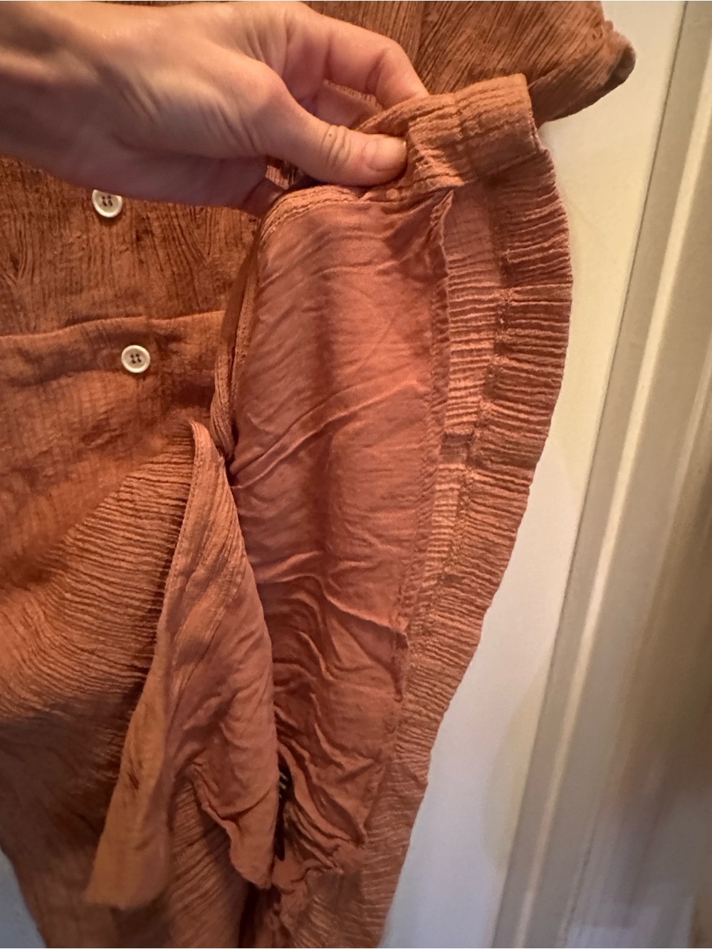 Lush Rust Button-Front Maxi Dress - Picture 4 of 5